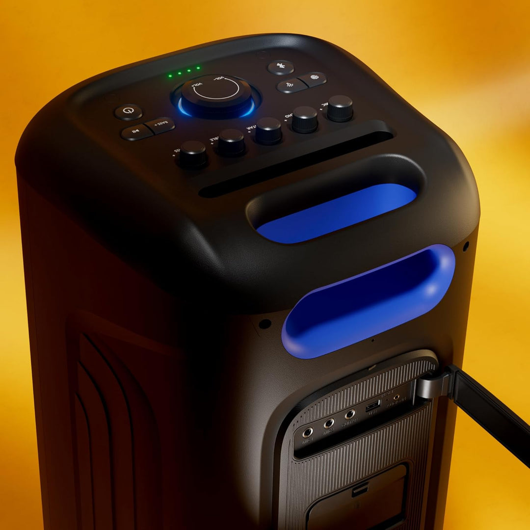 Philips TAX5000E Bluetooth-Party-Lautsprecher, 200 W Leistung, Bass+, Lichtshow, 14 Std. Akku, TWS,