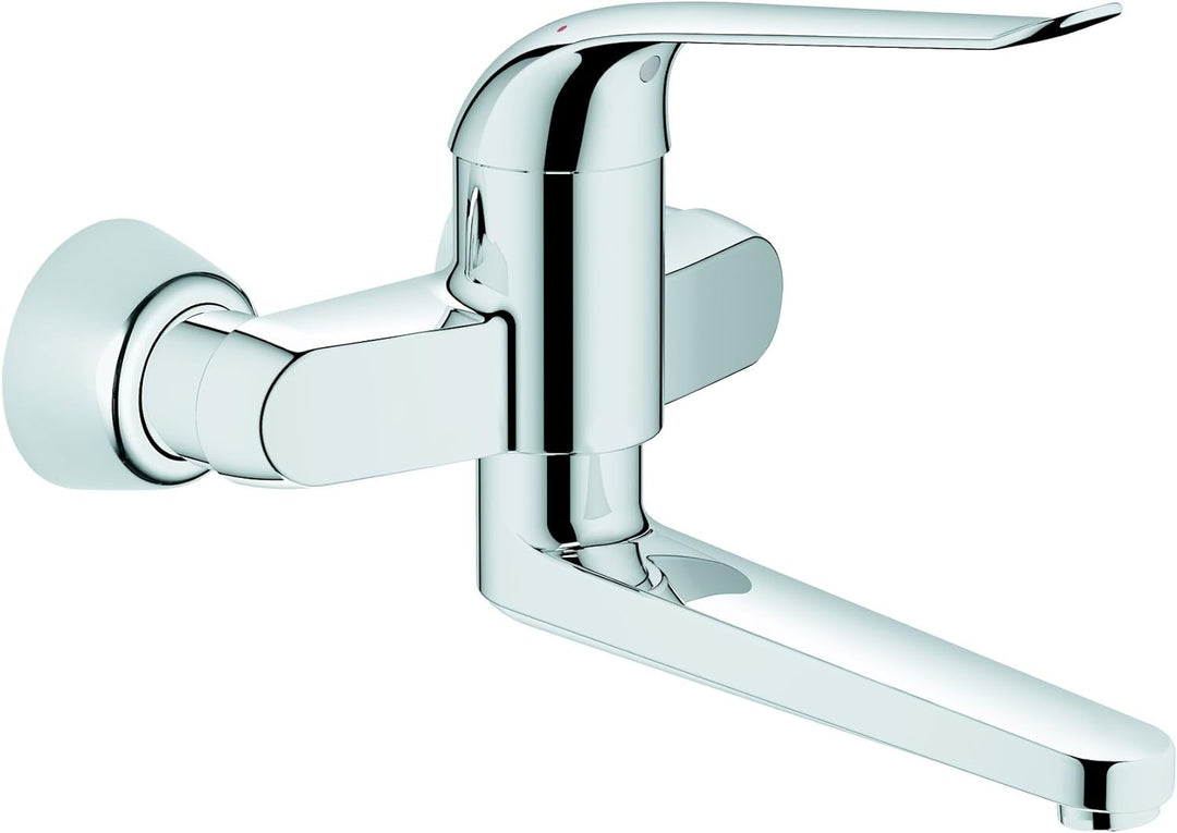 GROHE Euroeco Waschtisch-Einhebelmischer für Wandmontage, 170 mm, verchromt 32773000,Silber