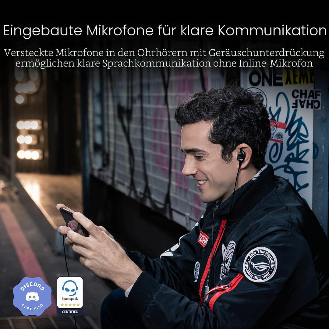 ASUS ROG Cetra II In-Ear-Gaming-Kopfhörer (Geräuschunterdrückung (ANC), Treiber aus Flüssigsilikonka
