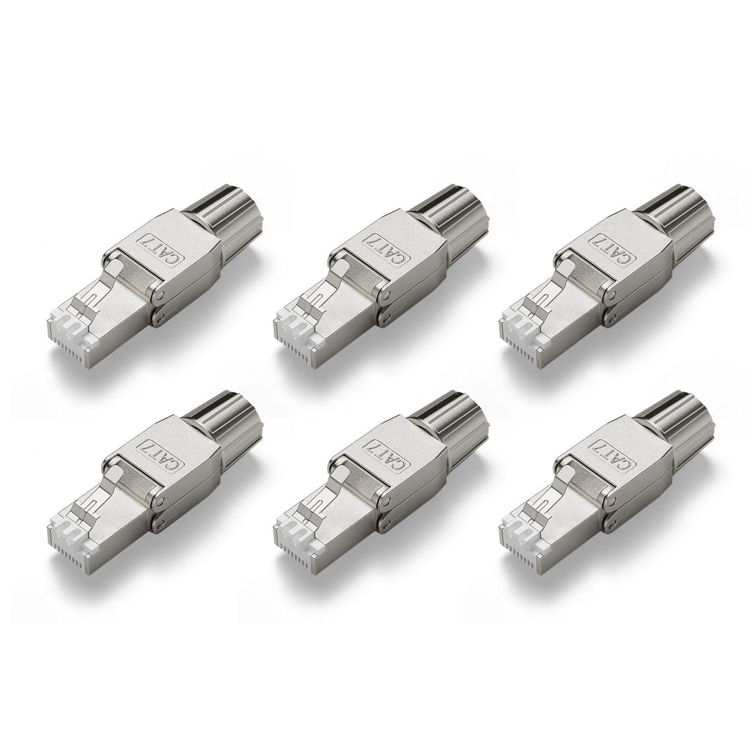 VCELINK RJ45 Stecker Werkzeuglos für Verlegekabel Cat7 Cat6A Netzwerkstecker Werkzeuglos Feldkonfekt