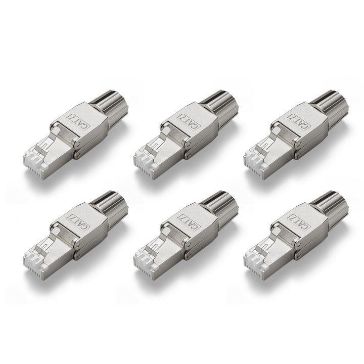 VCELINK RJ45 Stecker Werkzeuglos für Verlegekabel Cat7 Cat6A Netzwerkstecker Werkzeuglos Feldkonfekt