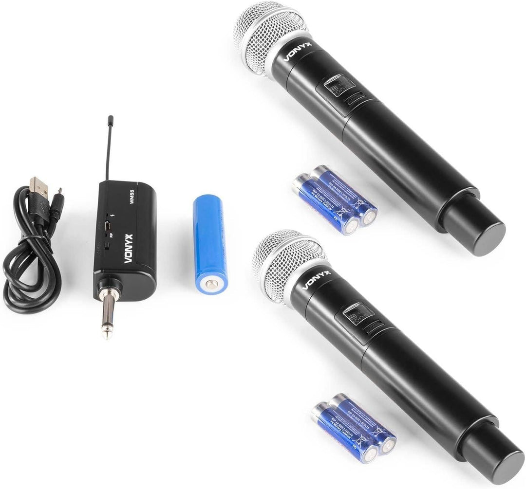 VONYX WM552 - Funk Mikrofon drahtlos, Doppel Set, Wireless UHF Microphone, kabelloses Mikrofonsystem