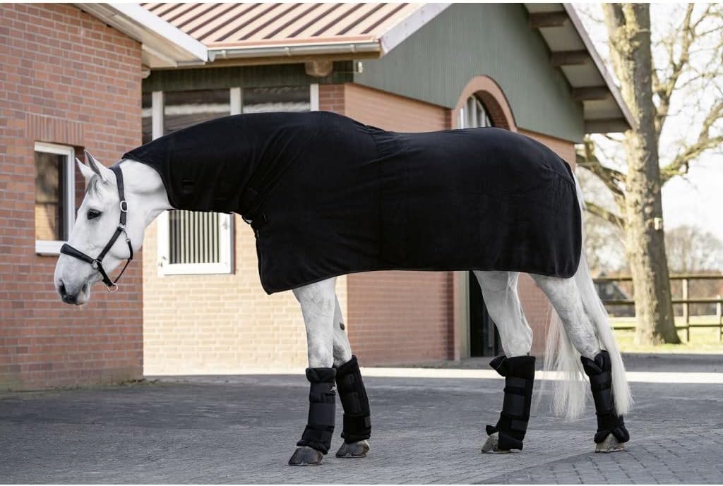 HKM 44209171.0018 Abschwitzdecke Mr. Feel Warm mit Halsteil, schwarz/Silber 115, 115