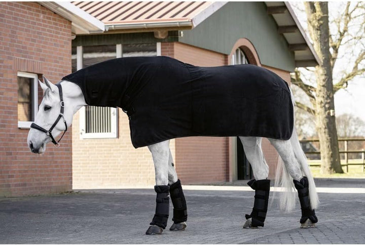 HKM 44209171.0018 Abschwitzdecke Mr. Feel Warm mit Halsteil, schwarz/Silber 115, 115
