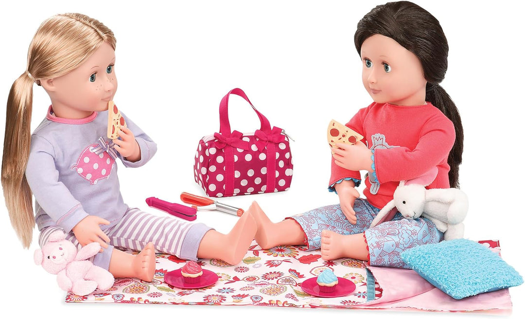 Our Generation - Gepunkteter Schlafanzug - Schlafsack - Essen Spielen - 46 cm Puppe Zubehör - Vorget