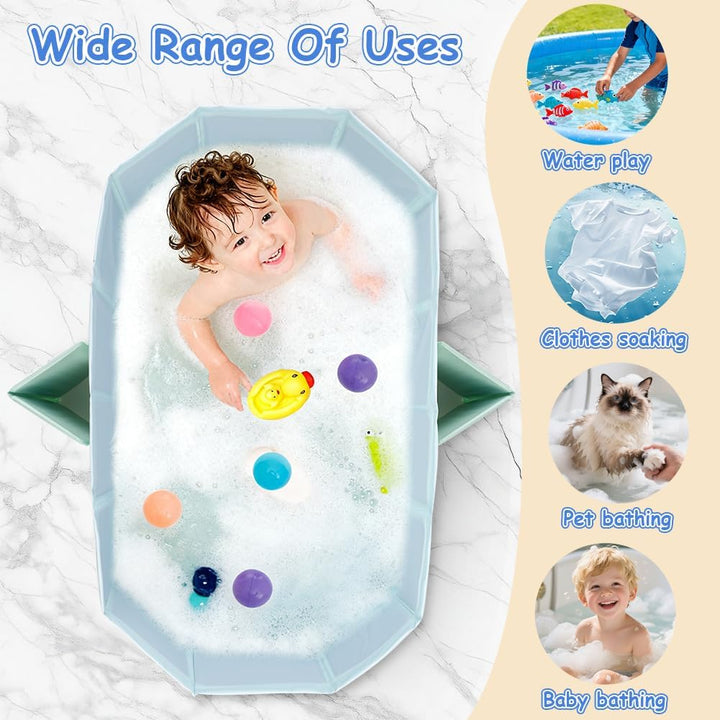 Faltbare Badewanne Kinder Tragbare Säuglings Badewanne Baby mit Ablassschraube Integrierte Tragbare