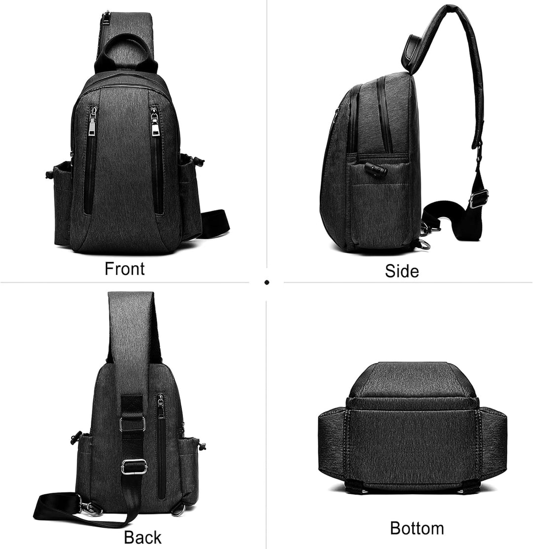 FANDARE Retro Brusttasche Sling Bag Sling Rucksack Schultertasche Crossbody Bag Business Umhängetasc
