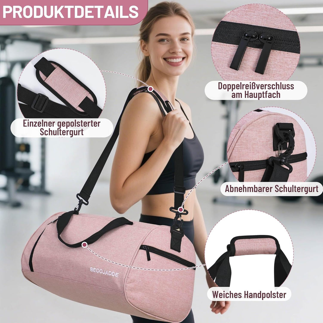 Sporttaschen für Damen und Herren, 35L Reisetasche Duffel Bag Übernachtungstasche mit Schuhfach &amp; Na