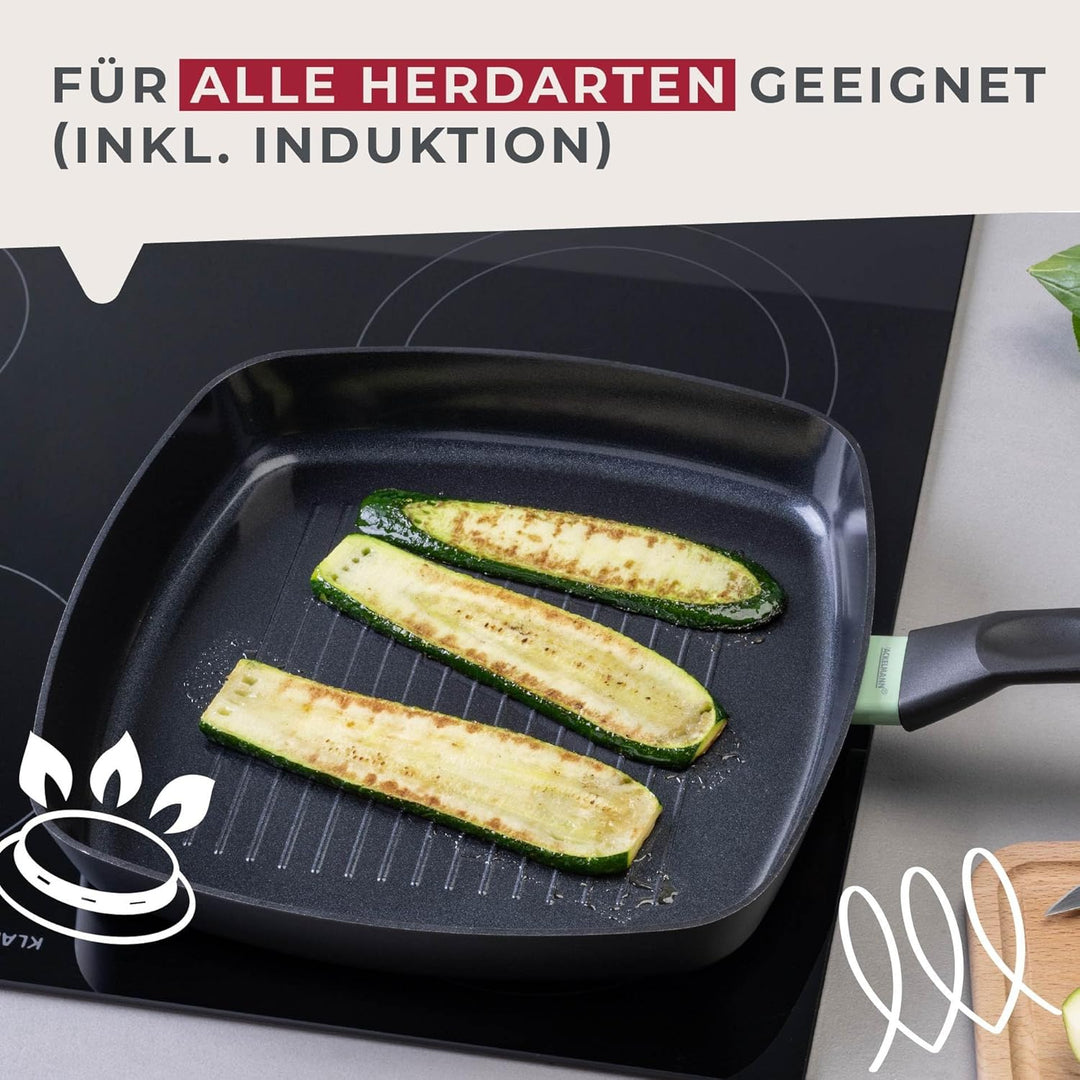 Fackelmann Grillpfanne Brandao - Ø 26 cm aus recyceltem Aluminium, PFAS-freie Keramikbeschichtung, e