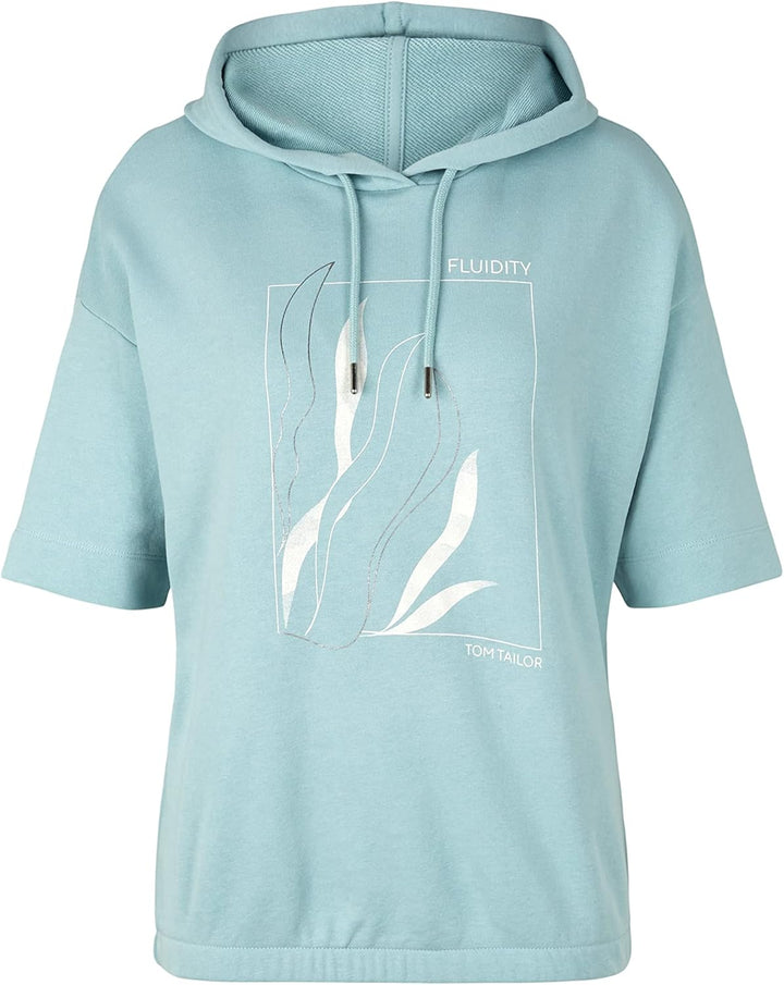 TOM TAILOR Damen Sweater mit Print XXS 30463 - Dusty Mint Blue, XXS 30463 - Dusty Mint Blue
