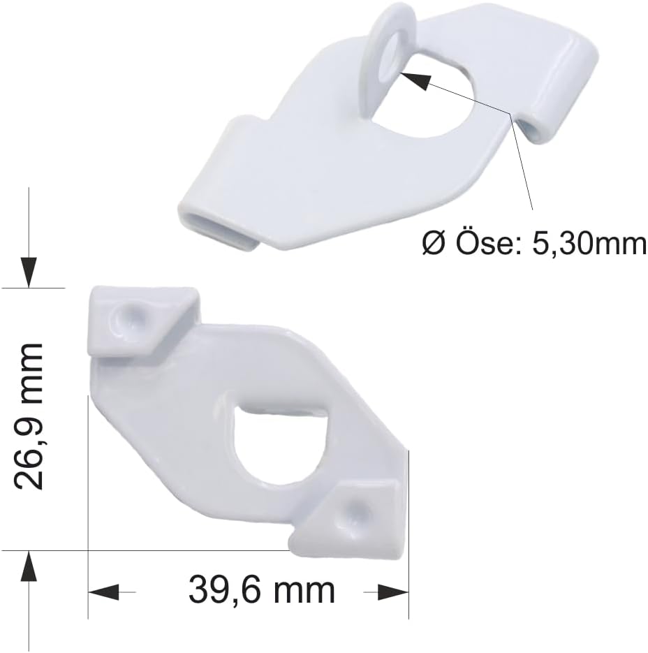 Licht-Zubehoer.de 100x Deckenclips mit Öse für Odenwalddecken Schienen, passend für Rasterdecken ohn