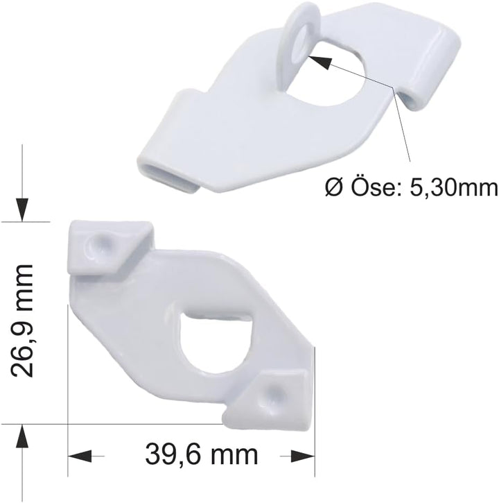 Licht-Zubehoer.de 100x Deckenclips mit Öse für Odenwalddecken Schienen, passend für Rasterdecken ohn