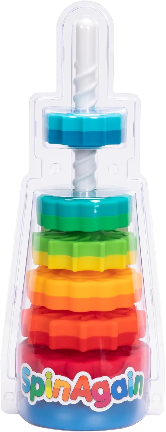 Fat Brain SpinAgain Spinning Toy, Stacking Toy for Babies, Colourful Development Toy, the First Ever