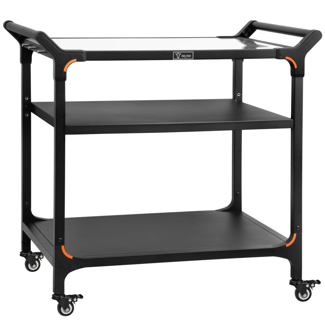 BBQ-Toro Grillwagen 94 x 61 x 90 cm | Schwarz | Grilltisch mit grosser Arbeitsfläche | Grill Beistel
