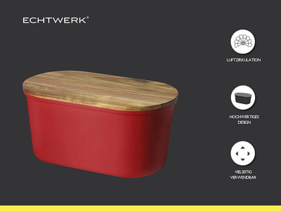 ECHTWERK Brotkasten “FRESH“, Brotbox, Brotaufbewahrung, Platzsparende Aufbewahrungsbox, Brotkorb mit