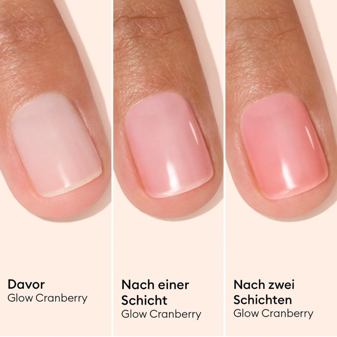 Manucurist Active Glow™ Cranberry Nagellack Schnelltrocknend – Nagelhärter mit Farbe & Korallrotem G