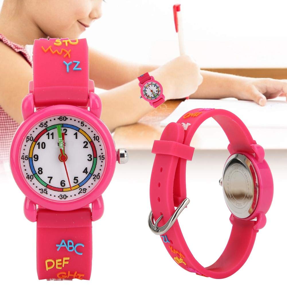 Kinder Cartoon Uhr, Briefmuster wasserdichte Kinder Armbanduhr PU Armband Armbanduhr für Kinder Klei