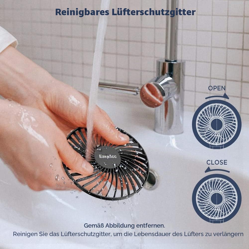 EasyAcc Handventilator Tragbarer Akku USB Ventilator/Tragbarer Mini Lüfter Elektrischer 20 Stunde Au