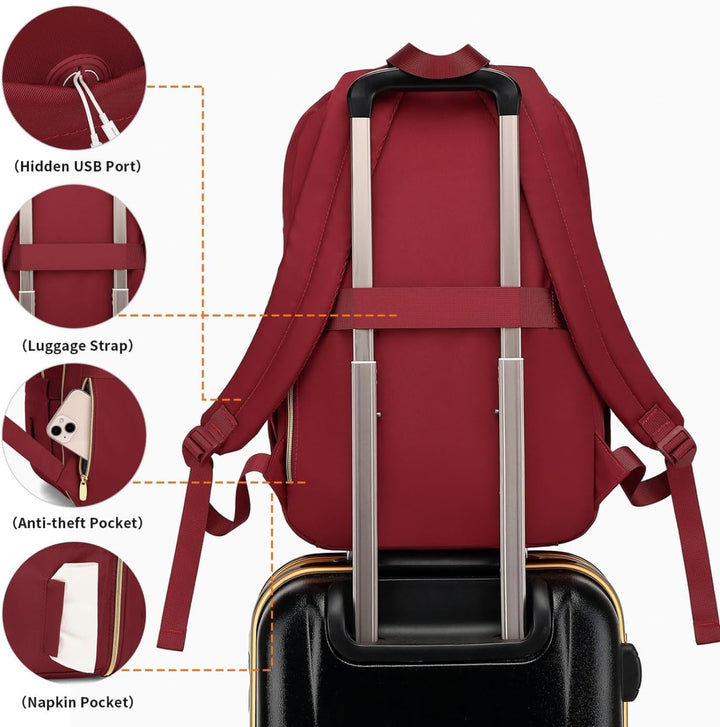 Rucksack Laptop Damen Rucksack Mädchen für Universität Studium Arbeit Büro,Lehrerrucksack Schulrucks