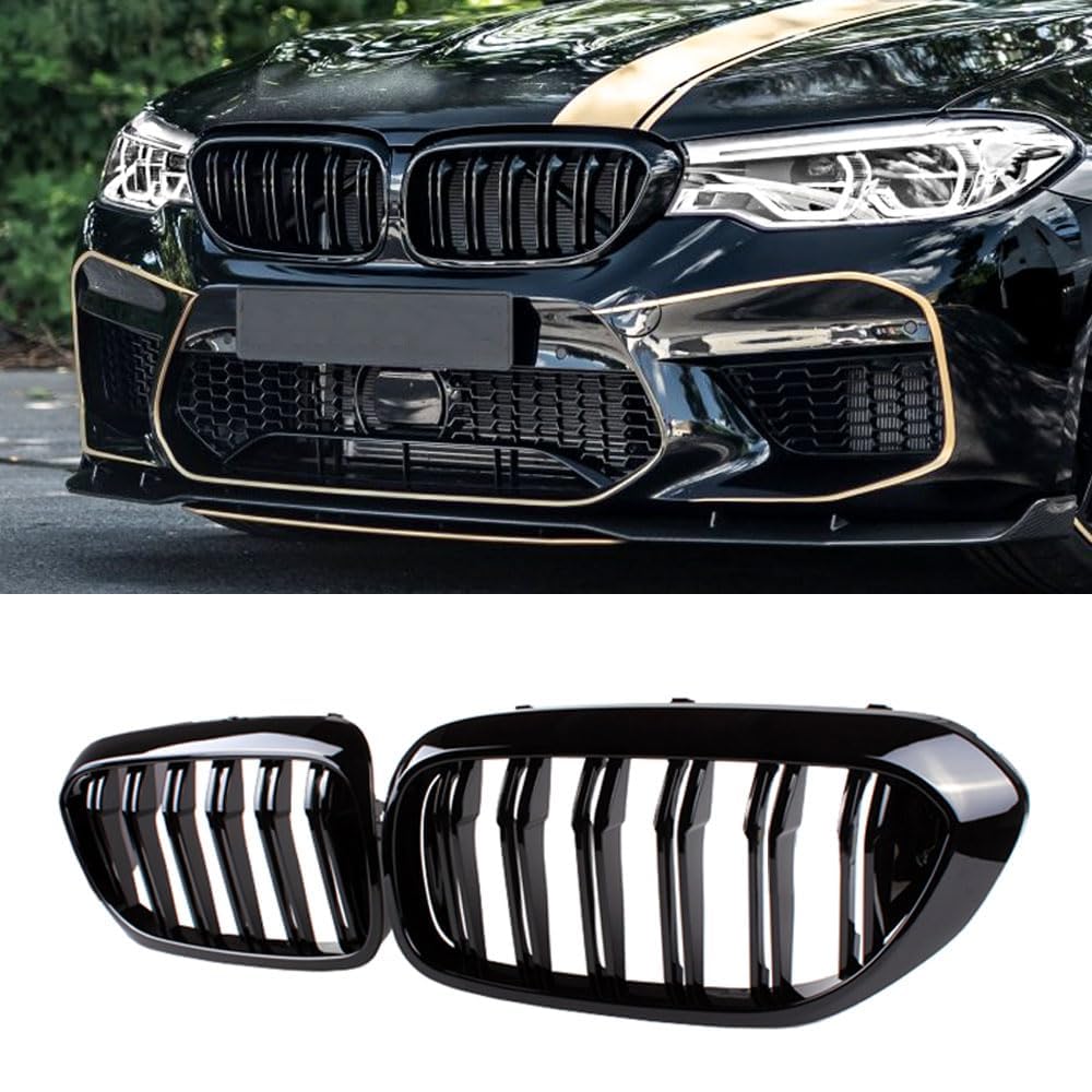 YIUBCZOQI G30 Kühlergrill, vorderer Nieren Grill passend für BMW 5er G30 G31Nieren Schwarz 2017-2020