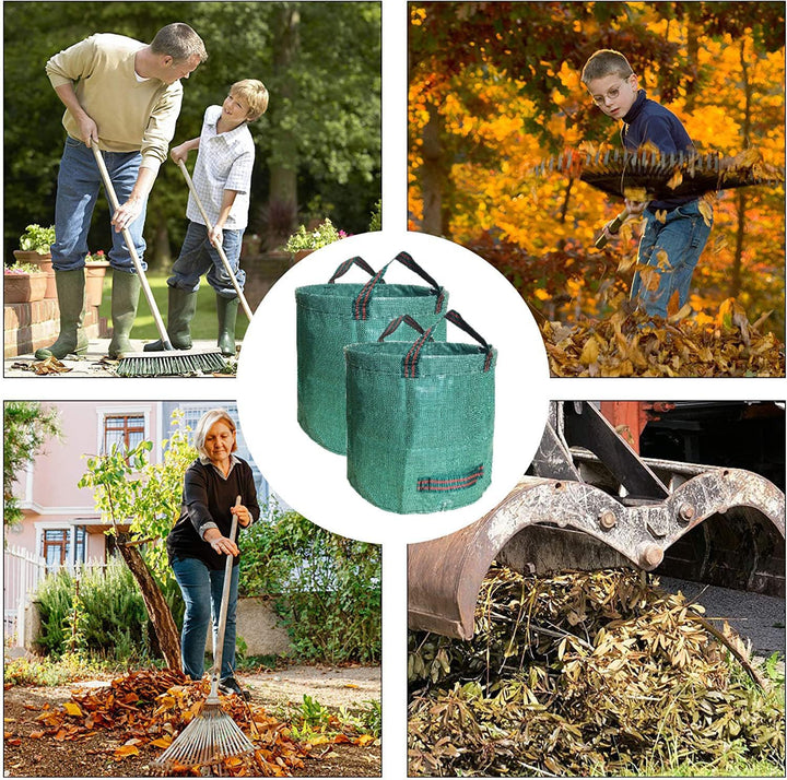 2er Set Gartensack -500L Gartenabfallsack mit extra verstärktem Boden -Heavy Duty Gartenarbeit Säcke