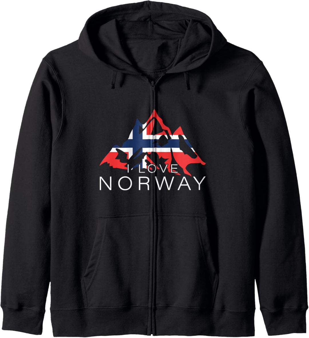 I love Norway Berge Flagge Fjorde Norwegen Kapuzenjacke