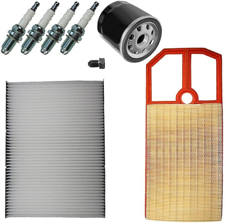 BESTPRICE Inspektionspaket Filterset mit 1x Innenraumfilter (Pollenfilter), 1x Ölfilter, 1x Ölablass