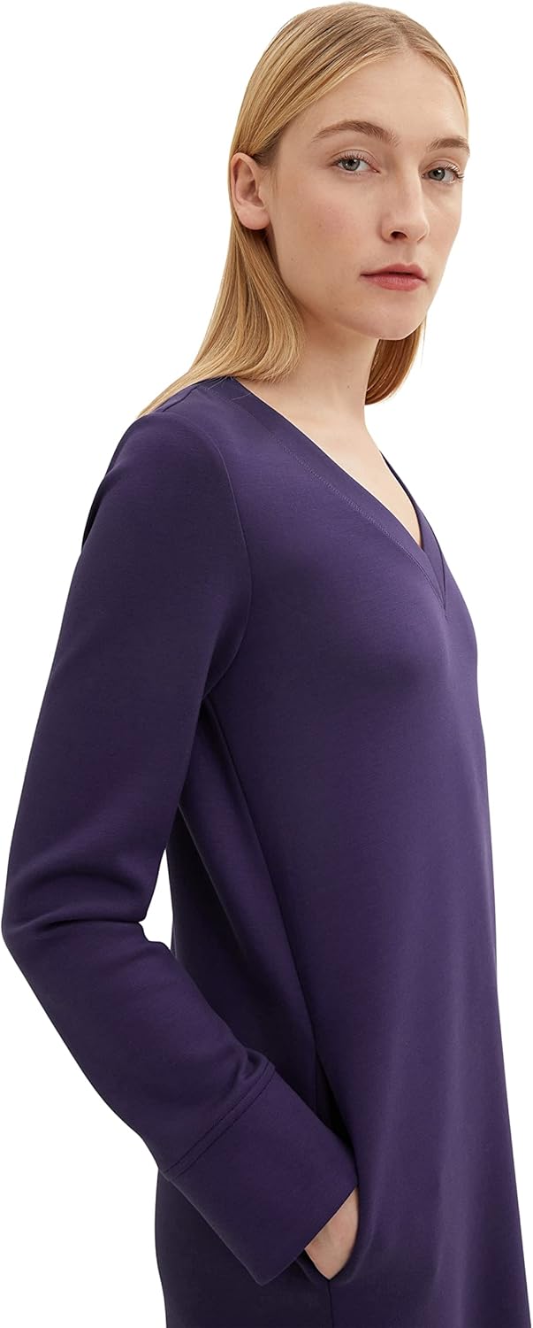 TOM TAILOR Damen Basic Kleid 36 11331 - Atlantic Ocean Blue, 36 11331 - Atlantic Ocean Blue