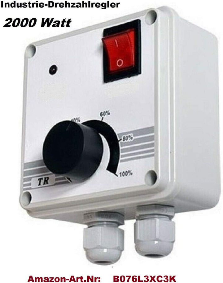 Industrie Drehzahlregler 900Watt, Drehzahlsteuerung für Ventilator, Gebläse, Lüfter, Ventilatoren 23