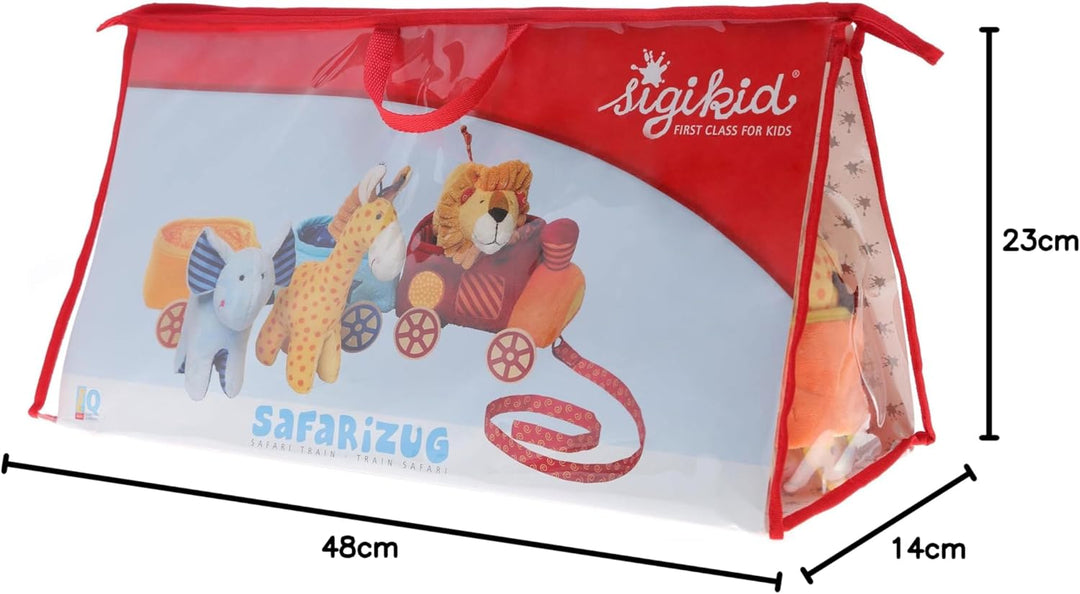 SIGIKID 41083 Safari-Zug Soft PlayQ Mädchen und Jungen Babyspielzeug empfohlen ab 3 Monaten mehrfarb