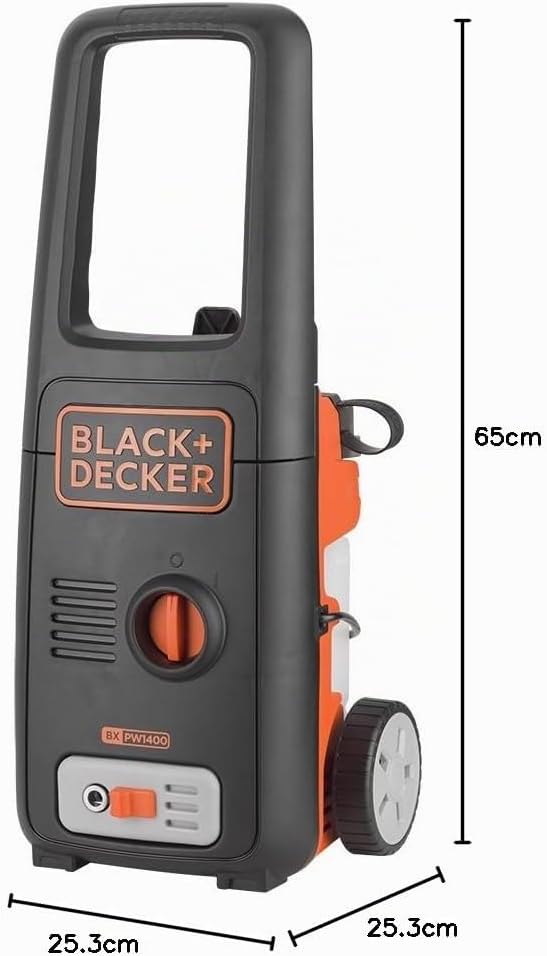 BLACK+DECKER Hochdruckreiniger BXPW1400PE mit Patio Cleaner und Feste Bürste (1400 W, 110 bar, 390 l