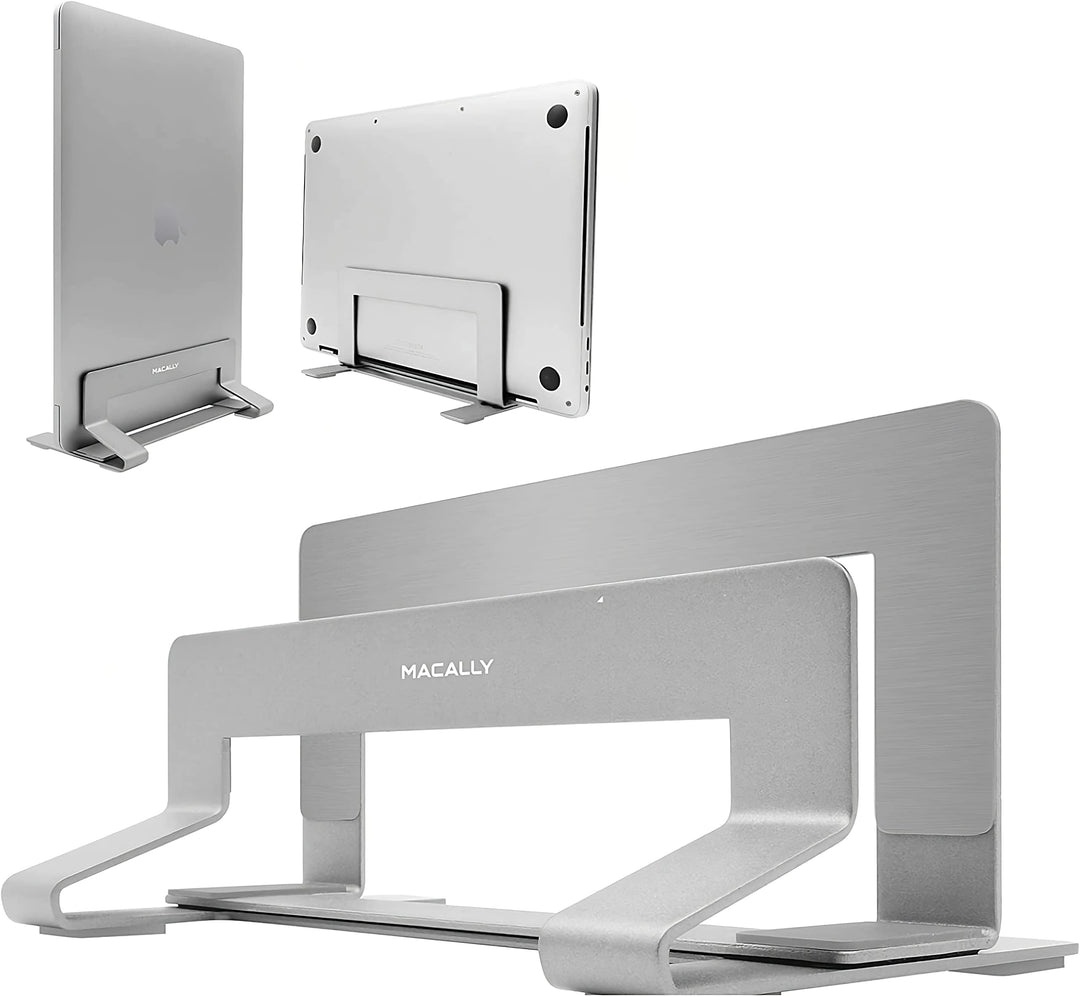Macally Vertikaler Laptop-Ständer für den Schreibtisch, Laptop-Halterung vertikal, MacBook-Ständer (