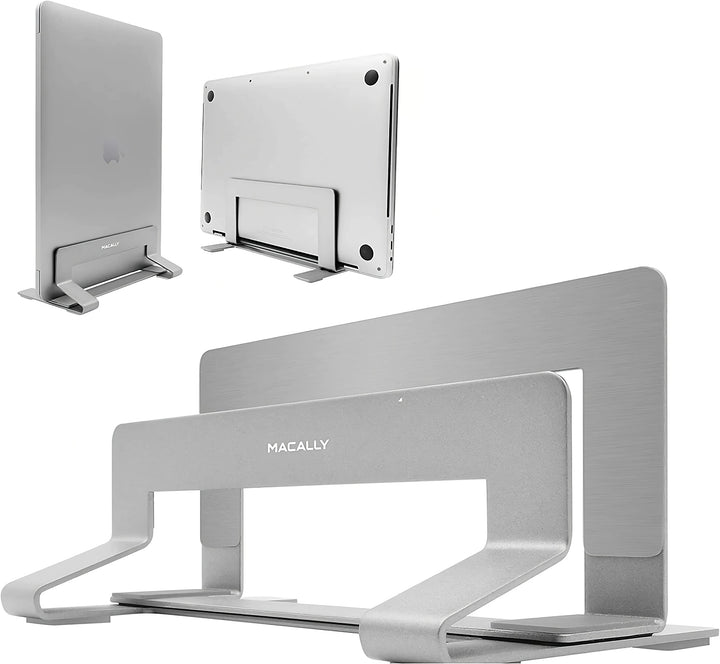 Macally Vertikaler Laptop-Ständer für den Schreibtisch, Laptop-Halterung vertikal, MacBook-Ständer (