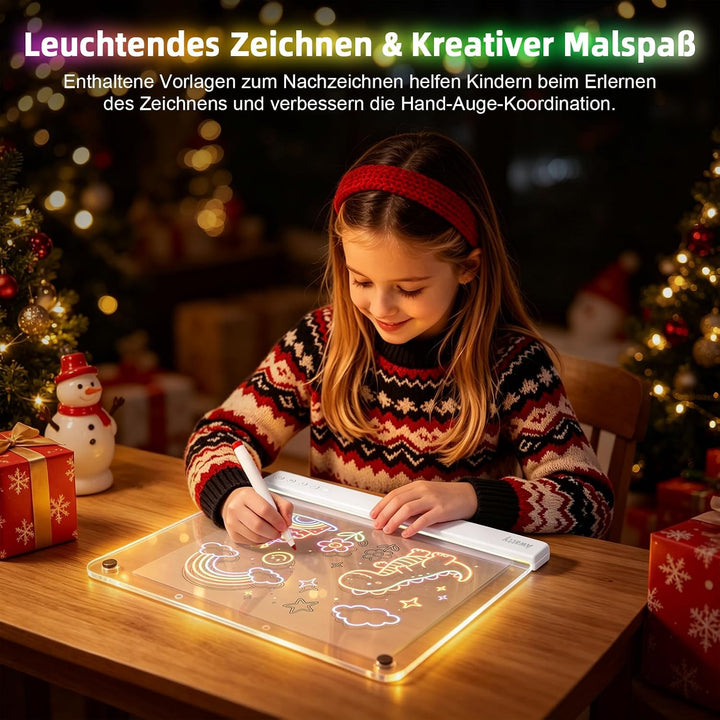 LED Zeichenbrett, Awatty Wiederaufladbare Doodle Notiztafel für Kinder 16 Zoll LED Maltafel mit 10 L