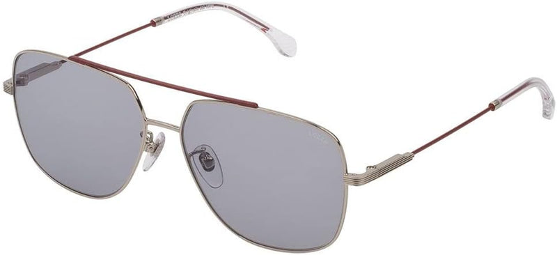 Lozza Herren SL2337580N53 Sonnenbrille, Shiny Palladium W/Red Part, 58/14/145