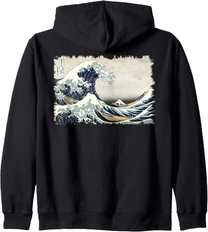 Berühmte Japanische Kunst "Grosse Welle" Hokusai Stilvoll Kapuzenjacke