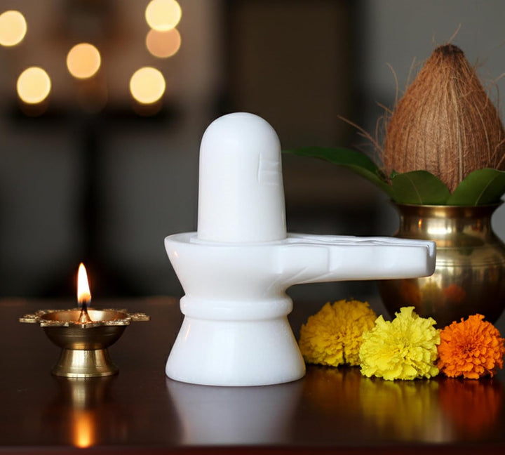 StonKraft Marmor Shiva Lingam/Shiv ling Idol Idol Statue (weisser Shiva)