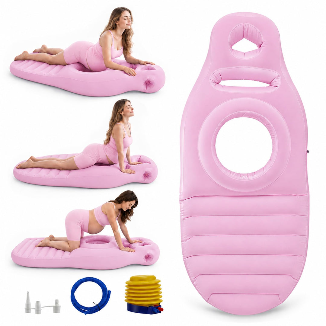 Aufblasbares Schwangerschaftskissen, Yogamatte Für Schwangere Mit Loch, Bequeme Beflockte Luftbett f