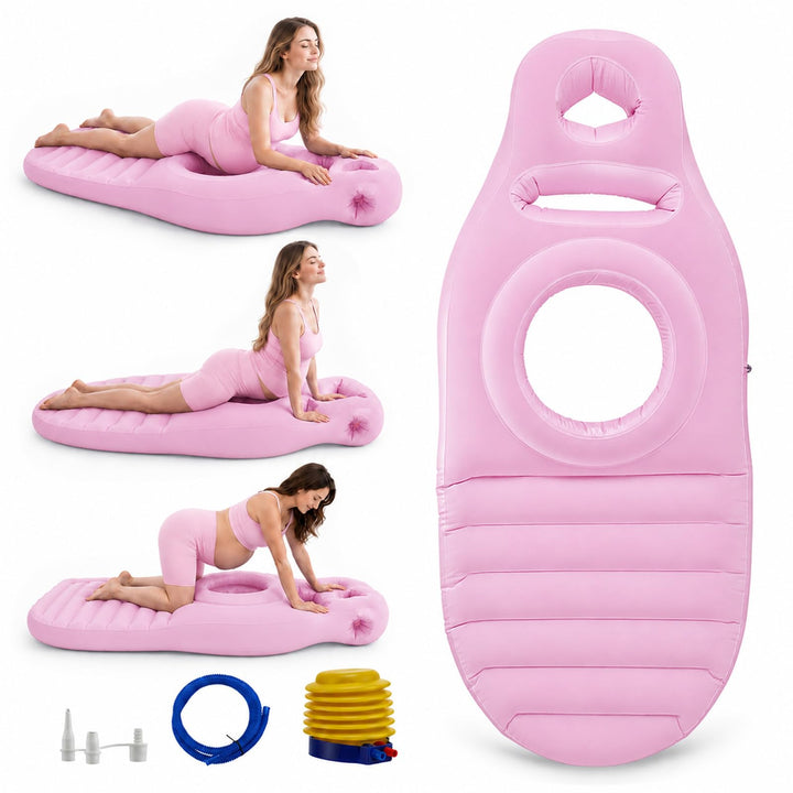 Aufblasbares Schwangerschaftskissen, Yogamatte Für Schwangere Mit Loch, Bequeme Beflockte Luftbett f
