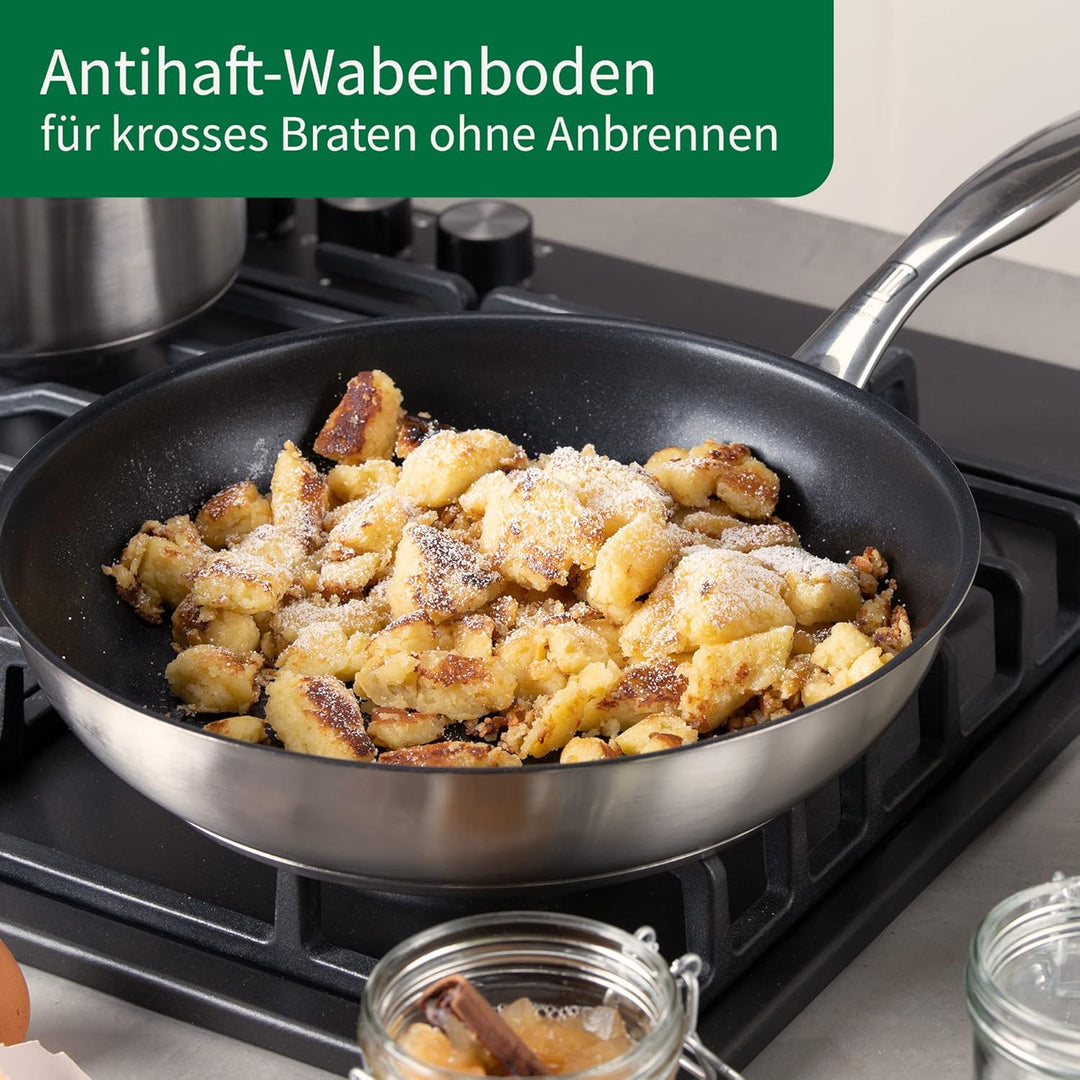 FACKELMANN Chefkoch Bratpfanne Ø24 cm München mit Antihaftbeschichtung und Wabenboden – Pfanne aus h