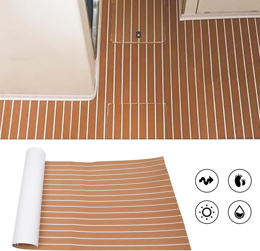 TkkMivcOC Boot Bodenbelag, Eva Schaum Deck Bodenbelag Teppich, Anti-Rutsch Teak Selbstklebende Boot