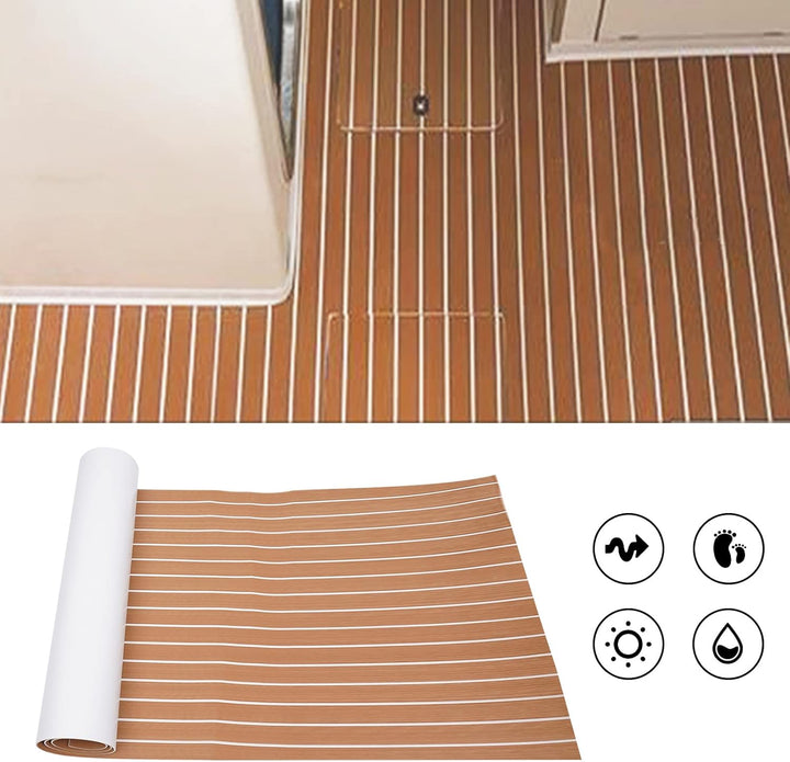 TkkMivcOC Boot Bodenbelag, Eva Schaum Deck Bodenbelag Teppich, Anti-Rutsch Teak Selbstklebende Boot