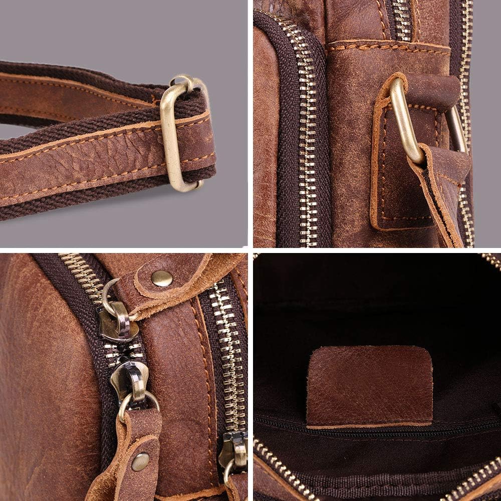 BAIGIO Schultertasche Umhängetasche Herren Leder Vintage Herrentasche Messenger Bag mit Schultergurt