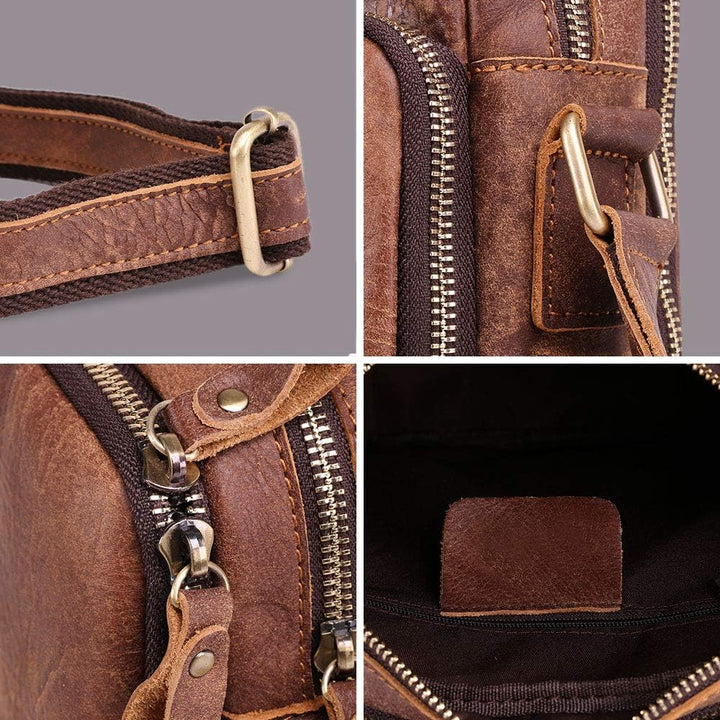 BAIGIO Schultertasche Umhängetasche Herren Leder Vintage Herrentasche Messenger Bag mit Schultergurt