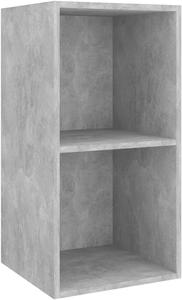 homiuse TV-Wandschrank Betongrau 37x37x72 cm Holzwerkstoff Design TV Board Fernsehschrank Fernsehtis