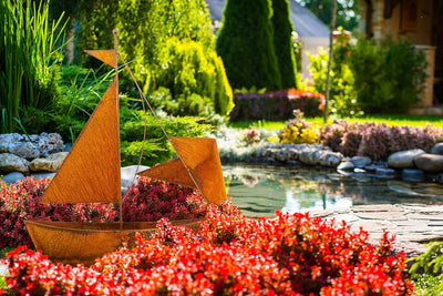 Blümelhuber Gartendeko Rostoptik Segelschiff - Rost Deko für Garten zum Bepflanzen - Maritime Edelro