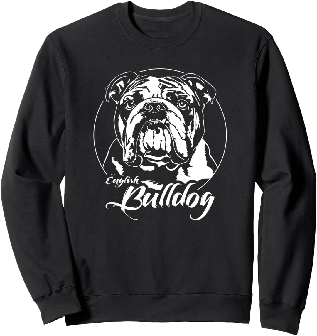 Lustige English Bulldog Hund Hunde Bulldoggen Portrait Sweatshirt