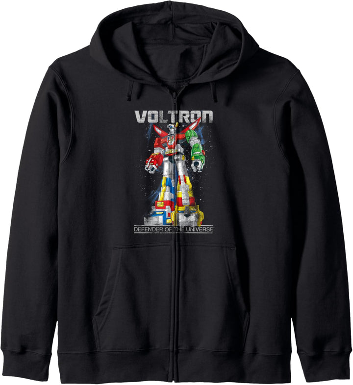 Voltron: Retro Defender Space Distressed Kapuzenjacke