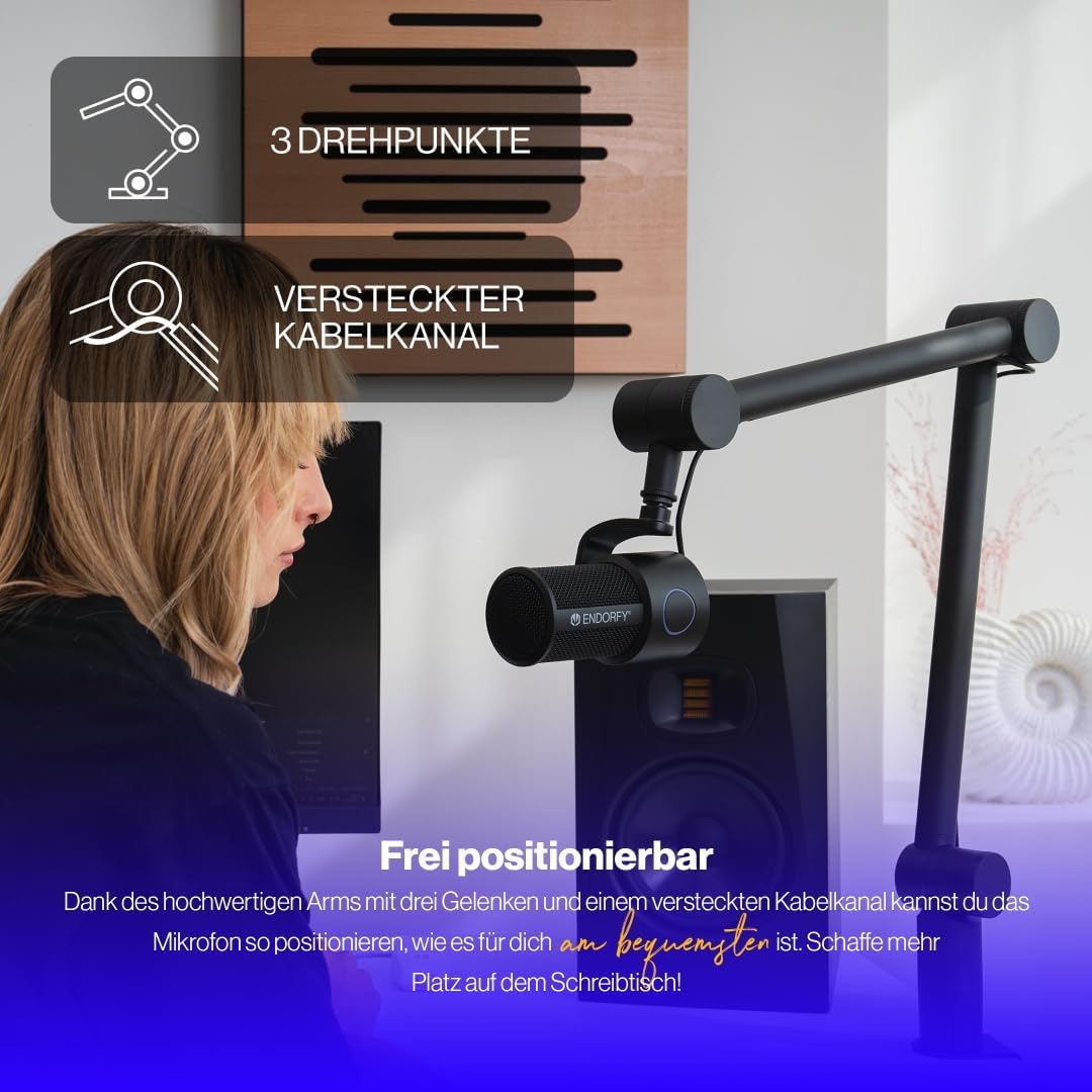 ENDORFY Solum Studio, Studio Quality high-Resolution Recording, tap-to-Mute with Ring LED Indicator,