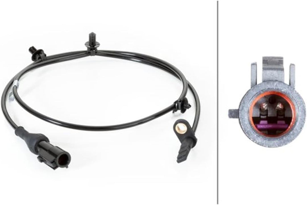 HELLA 6PU 230 040-521 ABS Sensor - Raddrehzahl - 2-polig - Hinterachse - Kabel: 1060mm - mit Halter